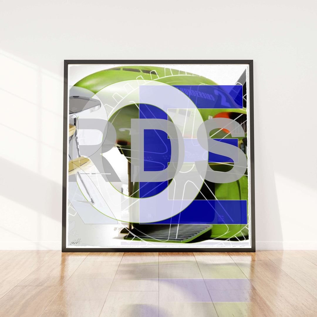 Thunderbirds Are Go! 4 of 4 ©2020 Robert Santore | Giant woodblock print printed archival cold press cotton rag watercolor paper with hand torn edges. Painted in the Texas Studio.