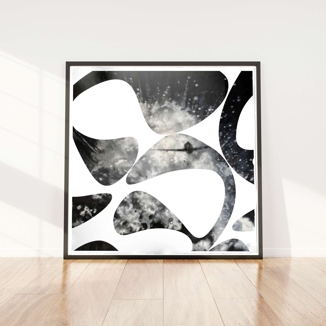 What Tommy Saw ©2020 Robert Santore | Giant woodblock print printed archival cold press cotton rag watercolor paper with hand torn edges. Painted in the Texas Studio.