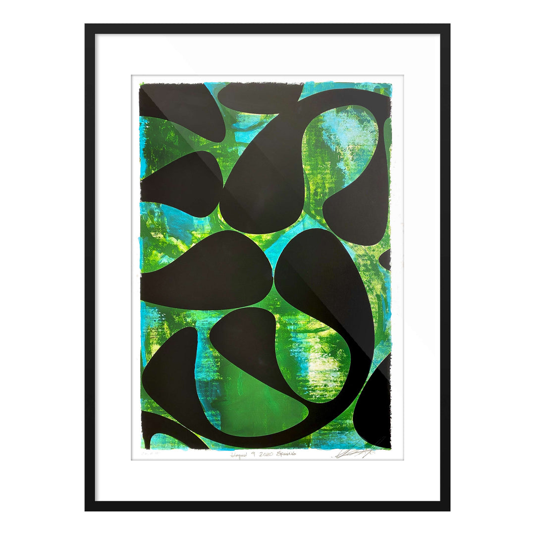 August 9, 2020 Spring by Robert Santore ©2020. Framed & unframed, hand painted artist proof monoprint, watercolor and gouache on the finest archival hot press cotton rag paper with hand torn edges. Available as a limited edition giclée