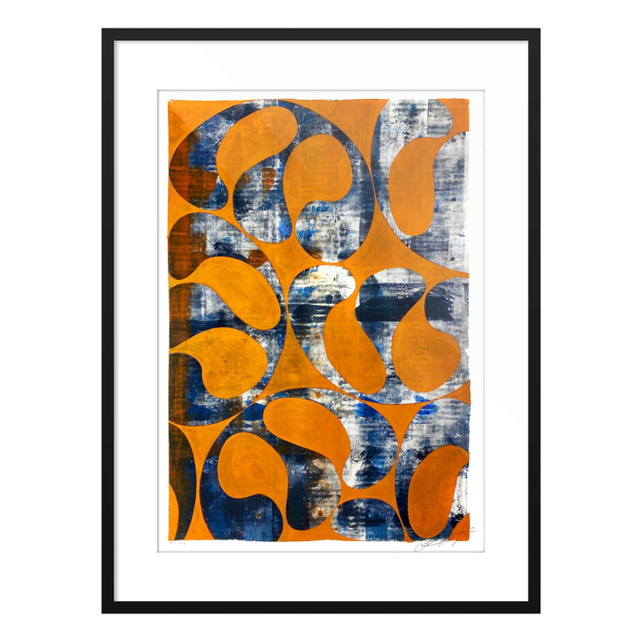 Jellyfish Study Burnt Orange No1 by Robert Santore ©2020. Framed & unframed, hand painted artist proof monoprint, watercolor and gouache on the finest archival hot press cotton rag paper with hand torn edges. Available as a limited edition giclée