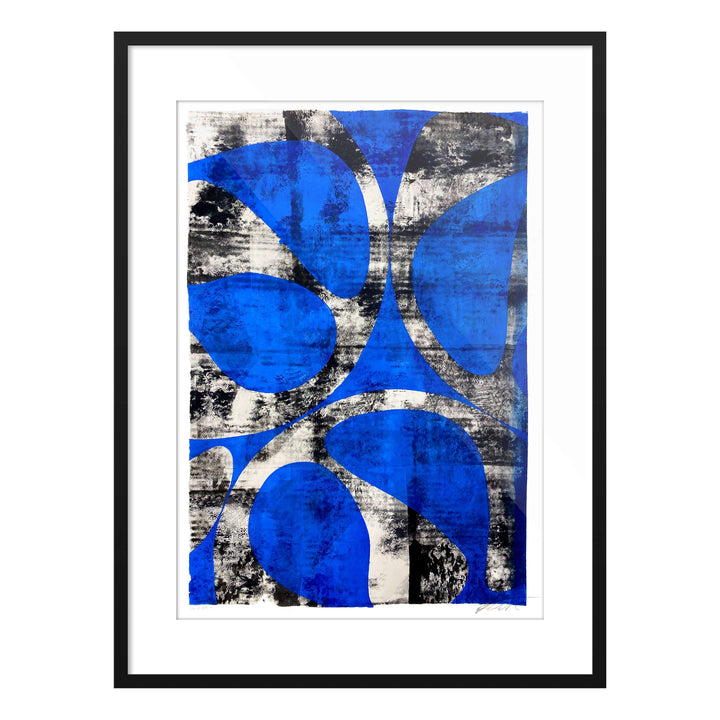 Jellyfish Study Cobalt Blue No1, by Robert Santore ©2020. Framed, hand painted artist proof monoprint, watercolor and gouache on the finest archival hot press cotton rag paper with hand torn edges. Available as a limited edition giclée.