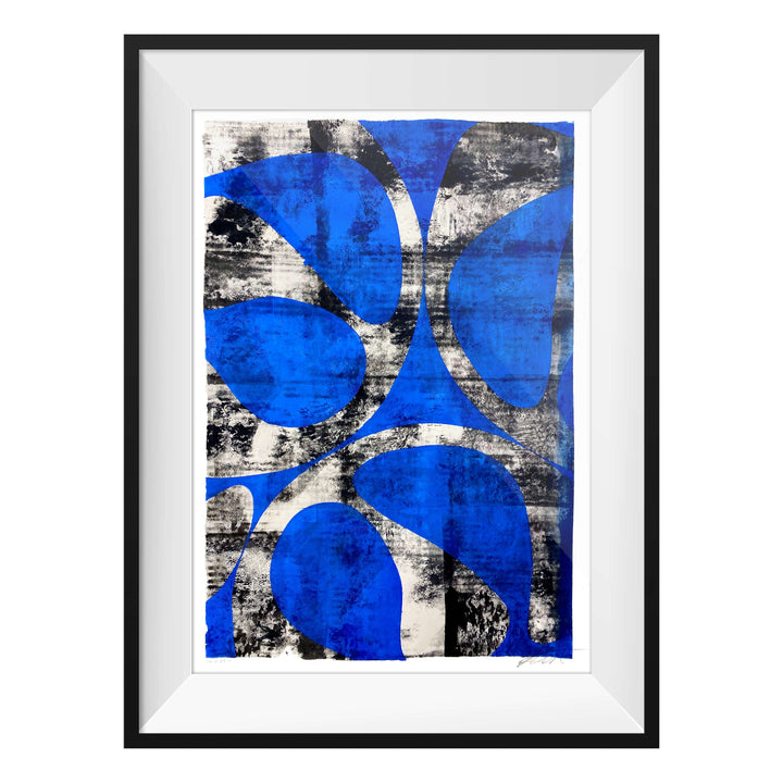Jellyfish Study Cobalt Blue No1, by Robert Santore ©2020. Framed, hand painted artist proof monoprint, watercolor and gouache on the finest archival hot press cotton rag paper with hand torn edges. Available as a limited edition giclée.