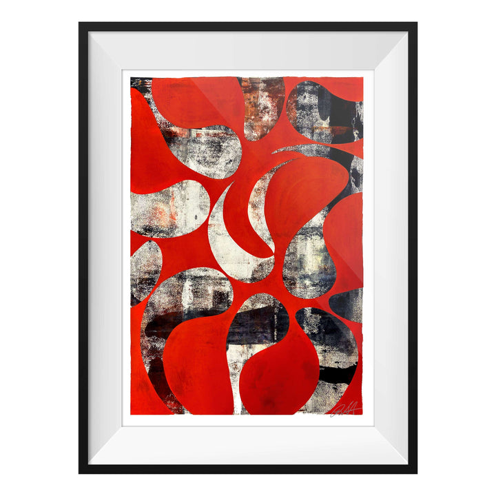 Jellyfish Study Red No1, by Robert Santore ©2020. Framed, hand painted artist proof monoprint, watercolor and gouache on the finest archival hot press cotton rag paper with hand torn edges. Available as a limited edition giclée.