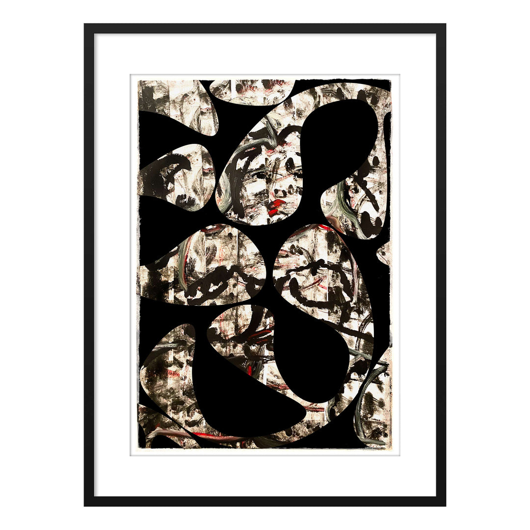 Manhattan COVID Nude No 2 V2, by Robert Santore ©2020. Framed & unframed, hand painted artist proof monoprint, watercolor and gouache on the finest archival hot press cotton rag paper with hand torn edges. Available as a limited edition giclée