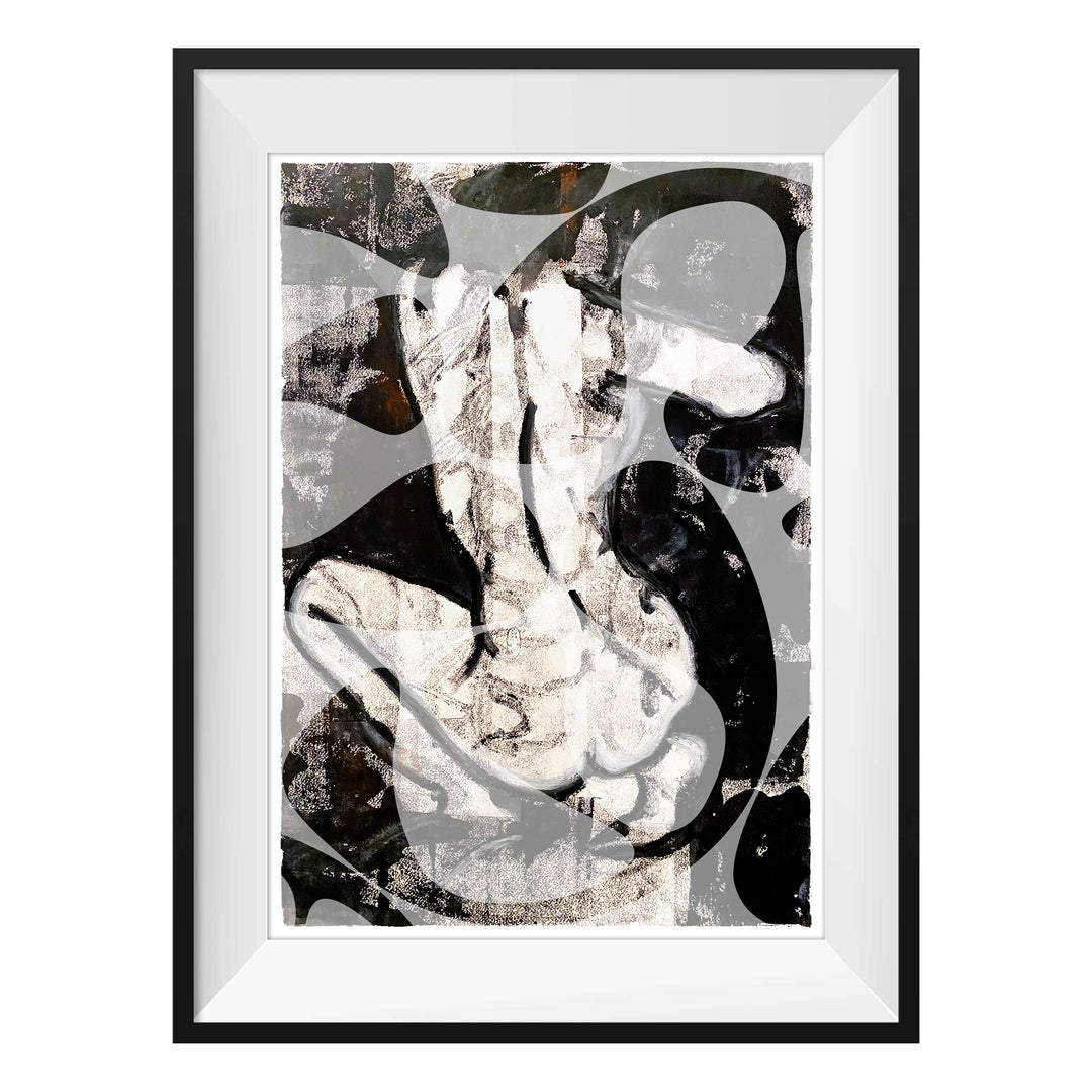 Manhattan COVID Nude No 3 V2, by Robert Santore ©2020. Framed & unframed, hand painted artist proof monoprint, watercolor and gouache on the finest archival hot press cotton rag paper with hand torn edges. Available as a limited edition giclée.