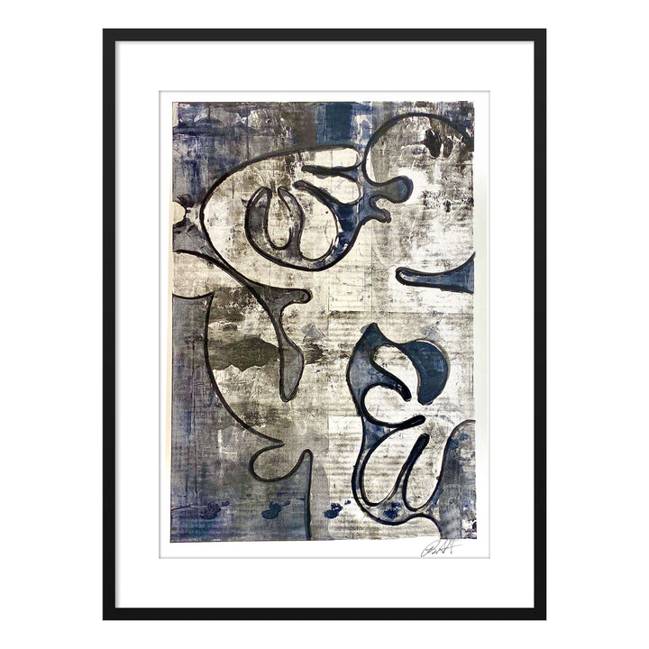 Tavarua Kava Dancer No.2, by Robert Santore ©2020. Framed, hand painted artist proof monoprint, watercolor and gouache on the finest archival hot press cotton rag paper with hand torn edges. Available as a limited edition giclée.